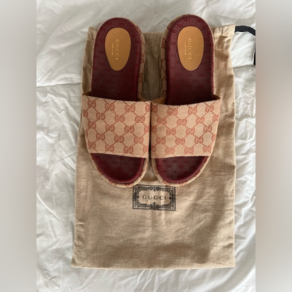 Gucci GG Supreme Platform Sandal Dark Red (Women's) - Picture 4 of 6